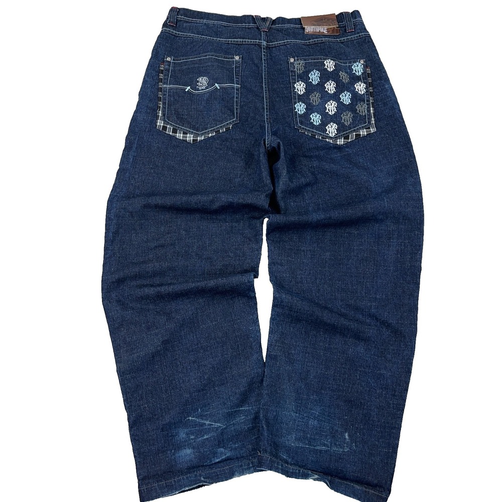 Vintage Y2K South Pole Jeans Men‎ 42x33 Baggy Loose Fit Dark Wash Grunge Hip Hop